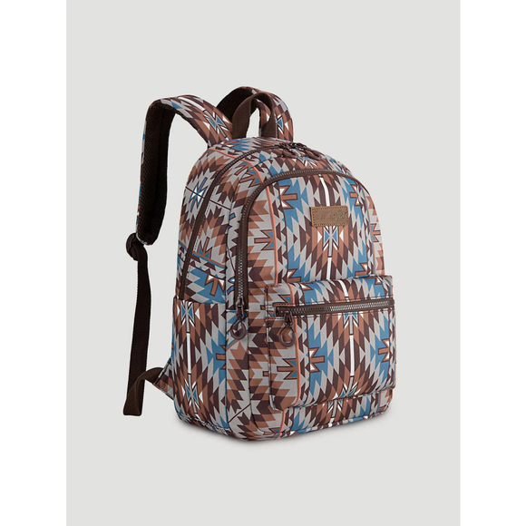 Wrangler Handbags - Wrangler Aztec Print Backpack -Coffee